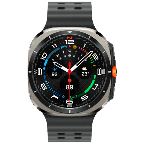 Samsung Galaxy Watch Ultra Titanium Zilver (Grijze Rubberen Band)